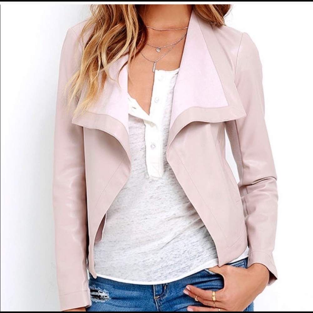 BB DAKOTA Blush pink faux leather jacket
